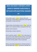 BIOS 256 EXAM 3 REVIEW LATEST UPDATE VERIFIED QUESTIONS & DETAILED EXPLANATIONS GRADED A&plus;