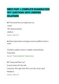 NBCE PART 4 COMPLETE EXAMINATION&NewLine;TEST QUESTIONS WITH VERIFIED&NewLine;SOLUTIONS