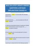 BIOS 256 LATEST UPDATE VERIFIED QUESTIONS & DETAILED EXPLANATIONS GRADED A&plus;