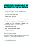 NBHWC COMPLETE EXAMINATION TEST&NewLine;QUESTIONS WITH VERIFIED SOLUTIONS