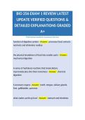 BIO 256 EXAM 1 REVIEW LATEST UPDATE VERIFIED QUESTIONS & DETAILED EXPLANATIONS GRADED A&plus;