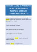 BIOS 256- EXAM 2- CHAMBERLAIN LATEST UPDATE VERIFIED QUESTIONS & DETAILED EXPLANATIONS GRADED A&plus;