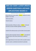 BIOS 256- EXAM 1 LATEST UPDATE VERIFIED QUESTIONS & DETAILED EXPLANATIONS GRADED A&plus;