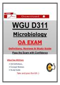 WGU D311 Microbiology OA Definitions&comma; Reviews & Study Guide &lpar;2026&rpar; &vert; Guarantee Pass