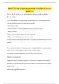 NR 672 Unit 1 Questions with Verified Correct&NewLine;Answers