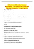 NRP Advanced Provider&colon; Neonatal&NewLine;Resuscitation Key Concepts and Algorithms&NewLine;Question with Verified Correct Answers