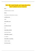 NSC 380 Adult Health and Aging Questions&NewLine;with Verified Correct Answers