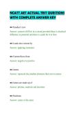 NCATT AET ACTUAL TEST QUESTIONS&NewLine;WITH COMPLETE ANSWER KEY