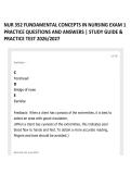 NUR 352 FUNDAMENTAL CONCEPTS IN NURSING EXAM 1 PRACTICE QUESTIONS AND ANSWERS &vert; STUDY GUIDE & PRACTICE TEST 2026&sol;2027