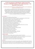 CUSP T&D EXAM UTILITY SAFETY PROFESSIONAL TRANSMISSION AND DISTRIBUTION CERTIFICATION PRACTICE EXAM QUESTIONS AND CORRECT ANSWERS WITH RATIONALES&vert; INSTANT DOWNLOAD