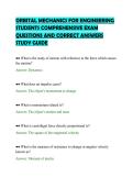 ORBITAL MECHANICS FOR ENGINEERING&NewLine;STUDENTS COMPREHENSIVE EXAM&NewLine;QUESTIONS AND CORRECT ANSWERS&NewLine;STUDY GUIDE