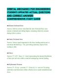 ORBITAL MECHANICS FOR ENGINEERING&NewLine;STUDENTS UPDATED ACTUAL QUESTIONS&NewLine;AND CORRECT ANSWERS&NewLine;COMPREHENSIVE STUDY GUIDE