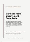 MARYLAND MHIC PSI ACTUAL EXAM 2026&sol;2027 &vert; Practice Questions & Study Guide &vert; Home Improvement Commission Test Prep &vert; Pass Guaranteed - A&plus; Graded&NewLine;&NewLine;
