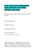 PNCB ACUTE CARE COMPREHENSIVE&NewLine;EXAM QUESTIONS AND CORRECT&NewLine;ANSWERS STUDY GUIDE
