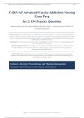 CARN-AP ADVANCED PRACTICE ADDICTIONS NURSING ACTUAL EXAM 2026&sol;2027 &vert; Set 2&colon; 194 Practice Questions &vert; Verified Answers &vert; Pass Guaranteed - A&plus; Graded&NewLine;&NewLine;