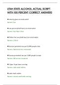 UTAH STATE ALCOHOL ACTUAL SCRIPT&NewLine;WITH 100 PERCENT CORRECT ANSWERS