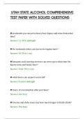 UTAH STATE ALCOHOL COMPREHENSIVE&NewLine;TEST PAPER WITH SOLVED QUESTIONS 