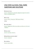 UTAH STATE ALCOHOL FINAL PAPER&NewLine;QUESTIONS AND SOLUTIONS