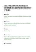 UTAH STATE BOARD NAIL TECHNOLOGY&NewLine;COMPREHENSIVE QUESTIONS AND CORRECT&NewLine;ANSWERS