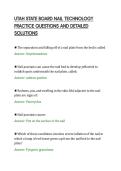 UTAH STATE BOARD NAIL TECHNOLOGY&NewLine;PRACTICE QUESTIONS AND DETAILED&NewLine;SOLUTIONS