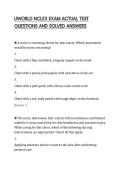 UWORLD NCLEX EXAM ACTUAL TEST&NewLine;QUESTIONS AND SOLVED ANSWERS
