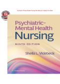 Psychiatric-Mental Health Nursing 9th Edition by Sheila L&period; Videbeck &ndash; Test Bank &ndash; Complete Practice Questions with Answers