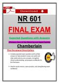 NR 601 Final Exam Chamberlain Primary Care Practicum &ndash; &lpar;2026&sol;2027&rpar; Actual Questions & Answers &lpar;Updated PDF&rpar;