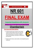 NR 601 Final Exam &ndash; Chamberlain Primary Care of the Maturing and Aged Family &lpar;2026&sol;2027&rpar; Actual Questions & Verified Answers &vert; Updated PDF