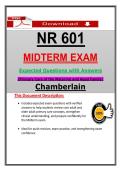 NR 601 Midterm Exam &ndash; Chamberlain Primary Care of the Maturing and Aged Family &lpar;2026&sol;2027&rpar; Actual Questions & Verified Answers &vert; Updated PDF