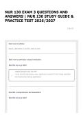 NUR 130 EXAM 3 QUESTIONS AND ANSWERS &vert; NUR 130 STUDY GUIDE & PRACTICE TEST 2026&sol;2027