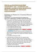 PSYCH 150 MASTER EXAM PREP  CHAPTERS 6  and  7  LEARNING and  MEMORY  150 HIGH YIELD MCQS WITH BOLD ANSWERS and  DETAILED EXPLANATIONS