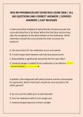 HESI RN PHARMACOLOGY EXAM REAL EXAM 2026 &vert; ALL 160 QUESTIONS AND CORRECT ANSWERS &vert; VERIFIED ANSWERS &vert; JUST RELEASED