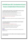 ACHE BOG Exam 2027 &vert; Test Questions & Correct Answers &vert; Complete Board of Governors Exam