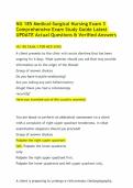 NU 185 Medical-Surgical Nursing Exam 3 Comprehensive Exam Study Guide Latest UPDATE Actual Questions & Verified Answers 