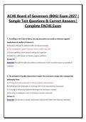ACHE Board of Governors &lpar;BOG&rpar; Exam 2027 &vert; Sample Test Questions & Correct Answers &vert; Complete FACHE Exam
