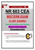NR 603 CEA Midterm Exam &ndash; Advanced Clinical Diagnosis Chamberlain &lpar;2026&sol;2027&rpar; Actual Questions & Answers  &vert; 2 Full Exam Sets &vert; Updated PDF