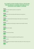 WGU D658 PLANNING INSTRUCTIONAL STRATEGIES&NewLine;FOR MEANINGFUL LEARNING UPDATED ACTUAL&NewLine;QUESTIONS AND CORRECT ANSWERS