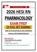 HESI RN Pharmacology 2026 &ndash; 3 Full Set Exams &lpar;165 Questions&rpar; with Answers & Detailed Rationales &lpar;NGN-Style&rpar;