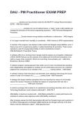 DAU - PM Practitioner EXAM PREP Updated 2026&sol;2027 Questions with Expert-Verified Answers