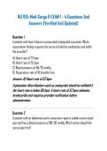 NU 185&colon; Med-Surge II EXAM 1 - 4 Questions And Answers &lpar;Verified And Updated&rpar;