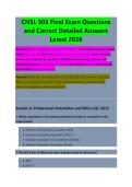 CNSL 503 Final Exam 2026 &ndash; Comprehensive Exam Questions and Correct Detailed Answers&comma; Course Review&comma; Key Concepts & Complete Study Guide