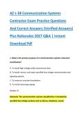 AZ L-58 Communication Systems &NewLine;Contractor Exam Practice Questions &NewLine;And Correct Answers &lpar;Verified Answers&rpar; &NewLine;Plus Rationales 2027 Q&A &vert; Instant &NewLine;Download Pdf 