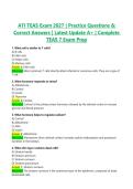 ATI TEAS Exam 2027 &vert; Practice Questions & Correct Answers &vert; Latest Update A&plus; &vert; Complete TEAS 7 Exam Prep
