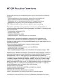 HCQM Practice Questions Updated 2026&sol;2027 Questions with Expert-Verified Answers&NewLine;