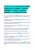 TEXAS FIRE ALARM PRACTICE EXAM QUESTIONS & CORRECT VERIFIED ANSWERS &vert; 2026&sol;2027 ALREADY GRADED A&plus; GUARANTEED PASS&NewLine;&NewLine;