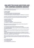 GBA WRITTEN EXAM QUESTIONS AND&NewLine;100&percnt; VERIFIED ANSWERS 2026&sol;2027
