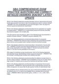 GBA COMPREHENSIVE EXAM&NewLine;PRACTICE QUESTIONS AND CORRECT&NewLine;DETAILED ANSWERS 2026&sol;2027 LATEST&NewLine;UPDATE