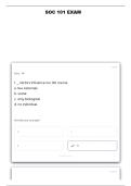 SOC 101 MIDTERM EXAM QUESTIONS AND VERIFIED ANSWERS