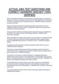 GBA Actual Test Questions and Correct Answers 2026&sol;2027 &mdash; Exam Practice Material