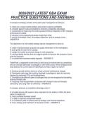 Package deal for  GBA GBA COMPREHENSIVE EXAM PRACTICE QUESTIONS AND CORRECT DETAILED ANSWERS 2026&sol;2027 LATEST UPDATE